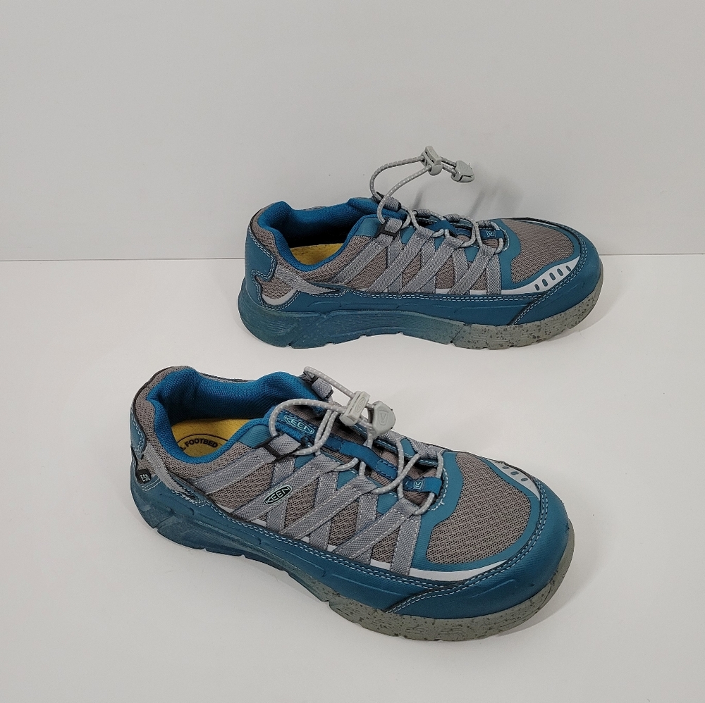 KEEN Utility ESD Tempe Blue Gray Composite Toe Sneaker Shoes Women Size 8 Wide
